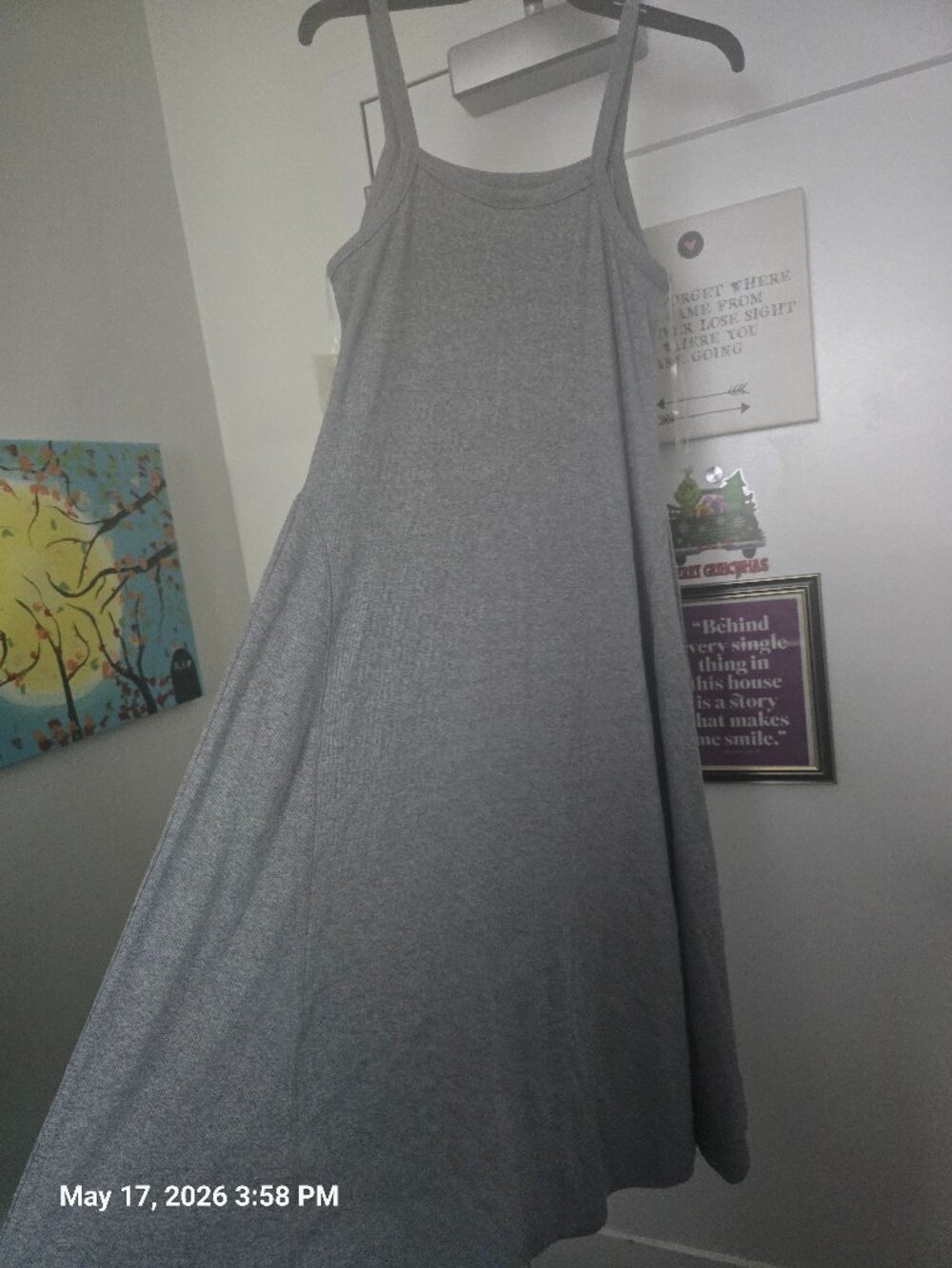 Gray Flowy Maxi Dress